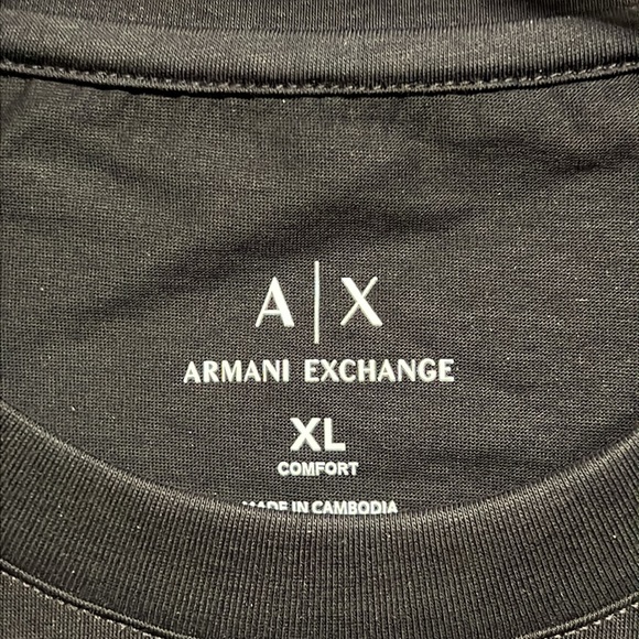 NWT -  ARMANI EXCHANGE Men's Large Logo Tee, Black - Size XL - Picture 13 of 16